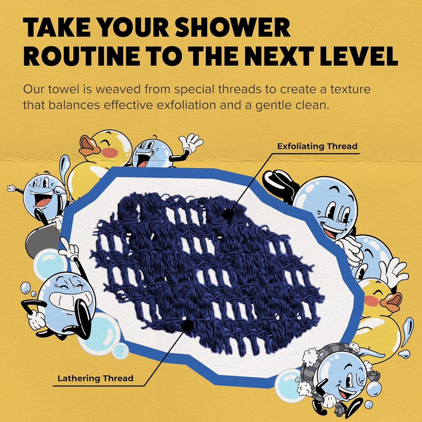 GOSHI® Exfoliating Shower Towel – Indigo Blue Washcloth Made in Japan