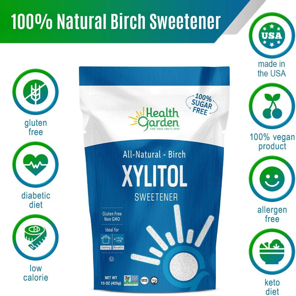 Health Garden® Xylitol Sweetener – Birch, All-Natural Sugar Alternative (1 lb)