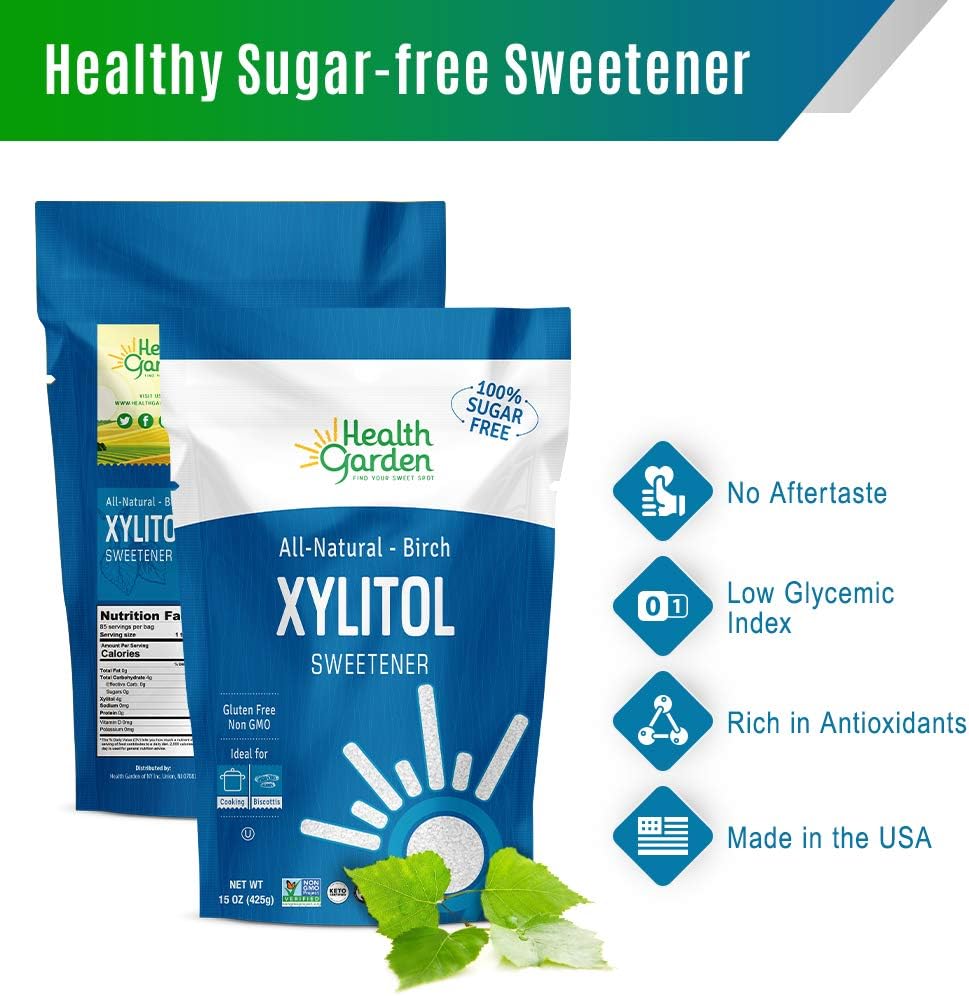 Health Garden® Xylitol Sweetener – Birch, All-Natural Sugar Alternative (1 lb)