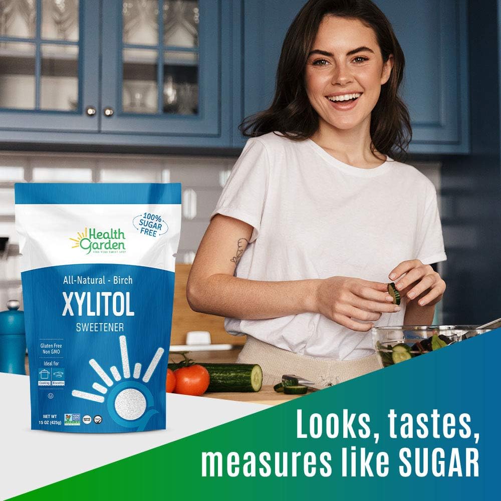 Health Garden® Xylitol Sweetener – Birch, All-Natural Sugar Alternative (1 lb)