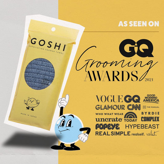 GOSHI® Exfoliating Shower Towel – Made in Japan for Smooth Clean Skin